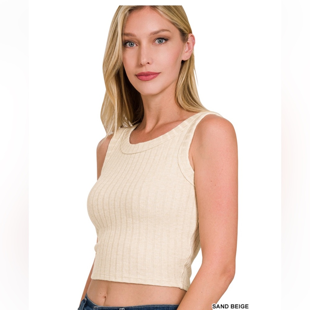 ZENANA women's ribbed crop tank top